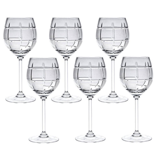 Square Cut Crystal Wine Glass